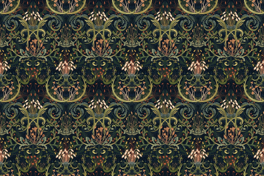 Whimsical Botanic Silk Wallpaper