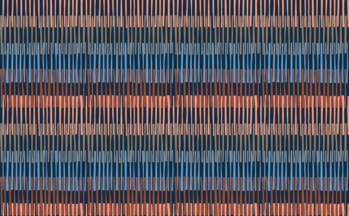 Midnight Melody Striped Symphony Wallpaper in your room — zoomed
