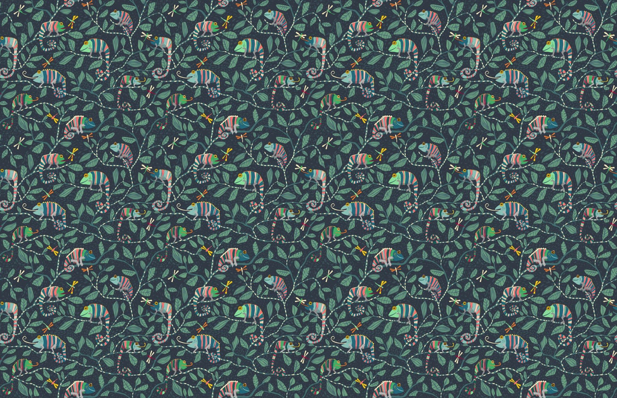 Chameleon Camouflage Chic Wallpaper