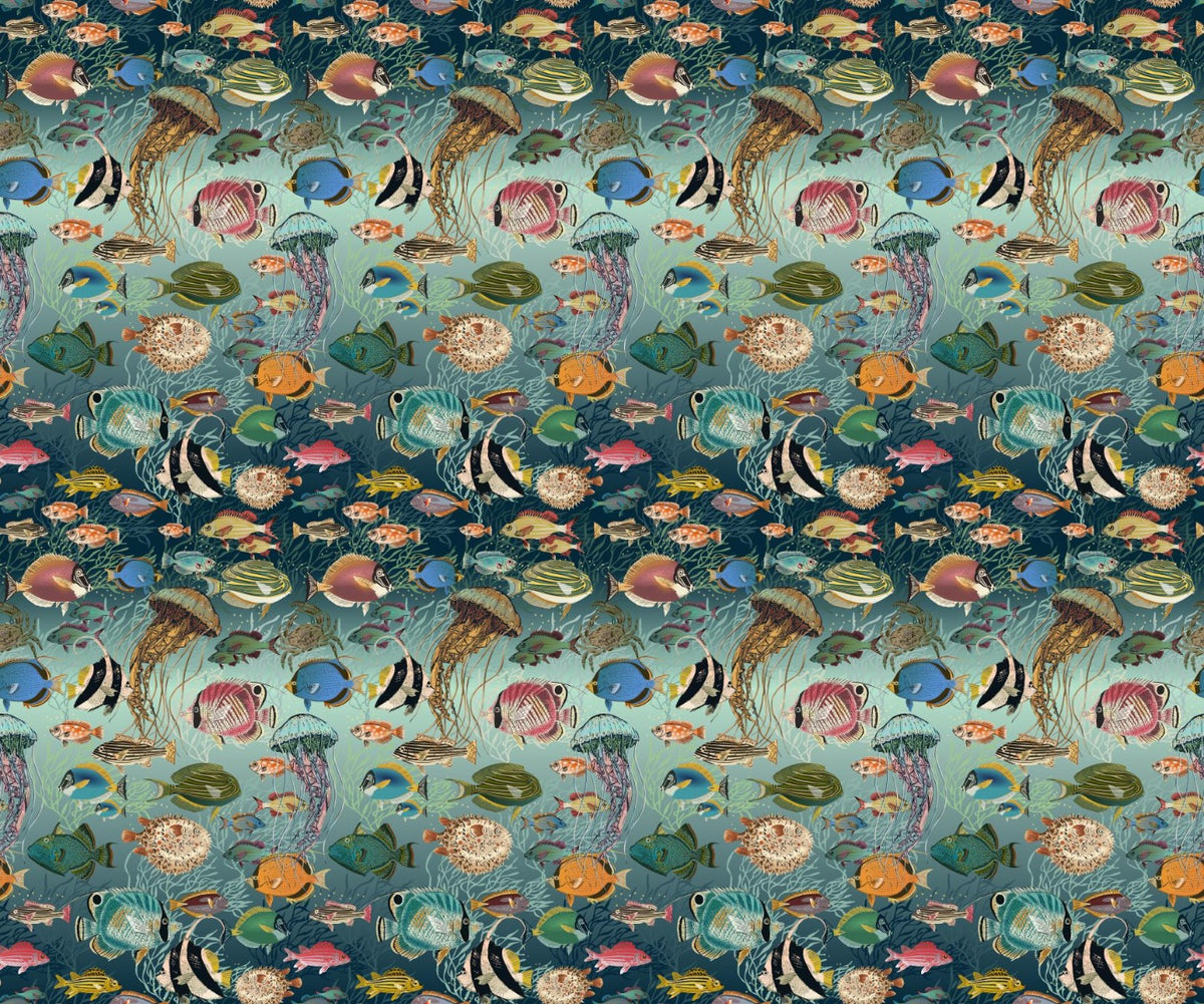 Enchanting Marine Mosaic Wallpaper in your room