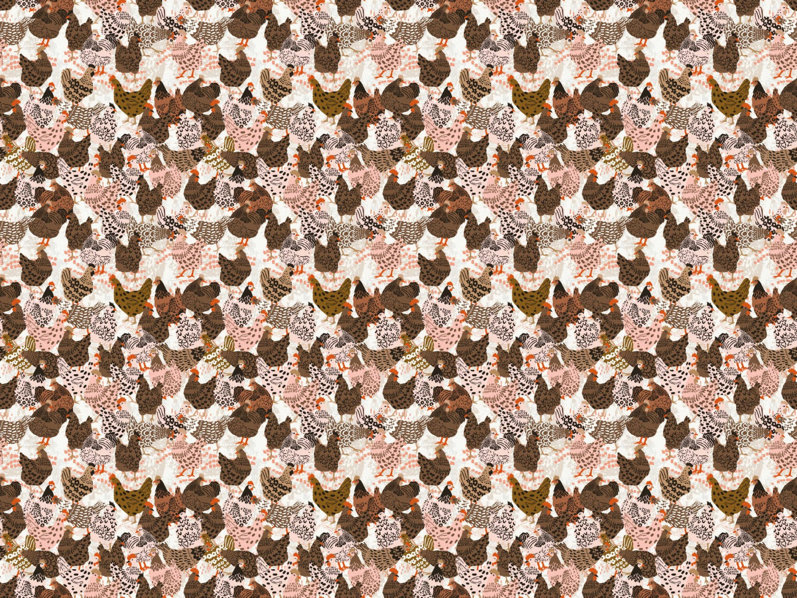 Clucking Chic Poultry Wallpaper