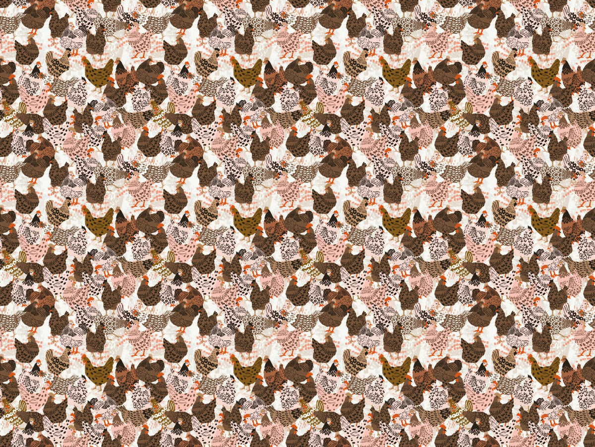 Clucking Chic Poultry Wallpaper in your room — zoomed