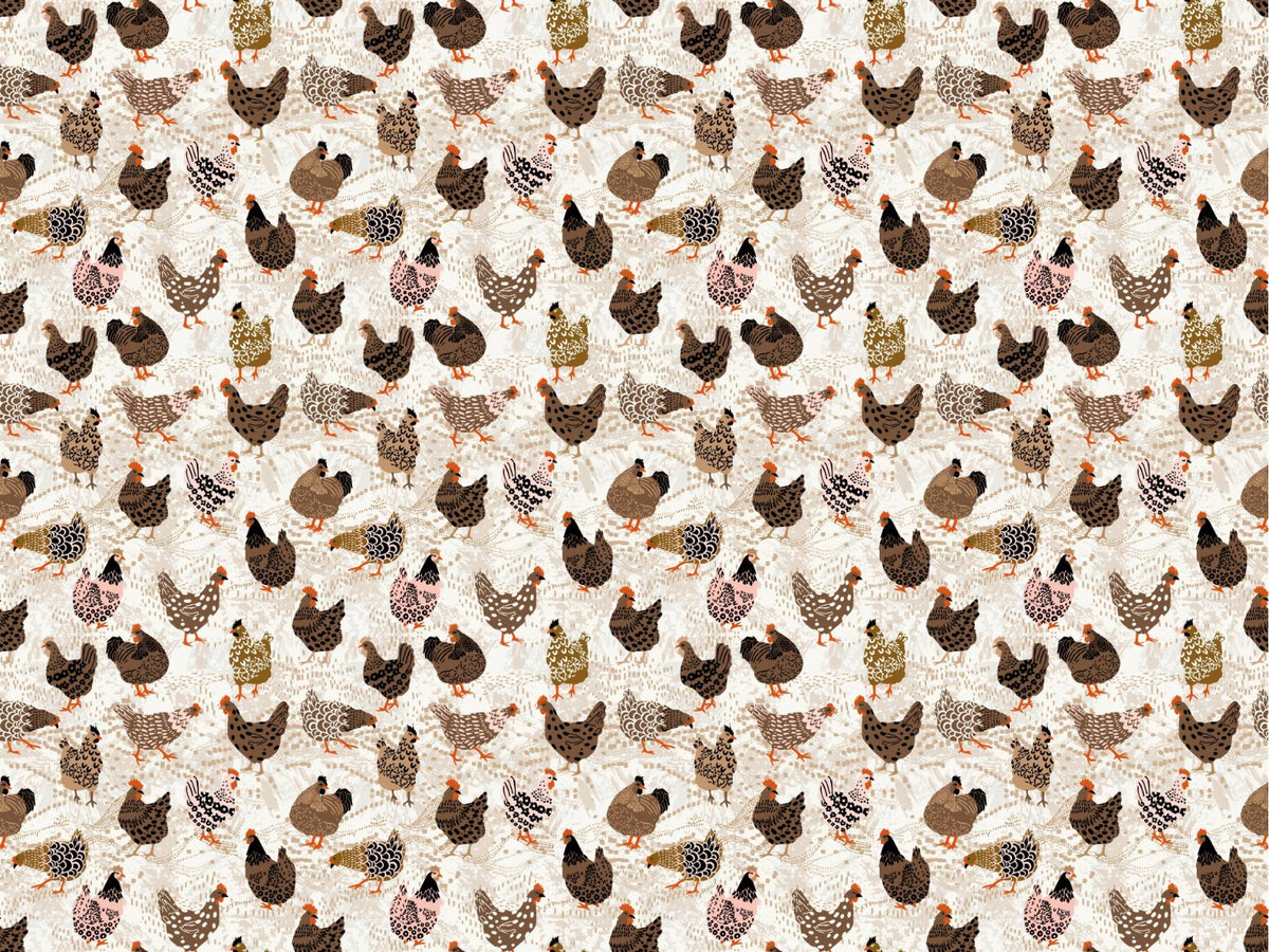 Flock of Fancy Fowl Wallpaper in your room — zoomed