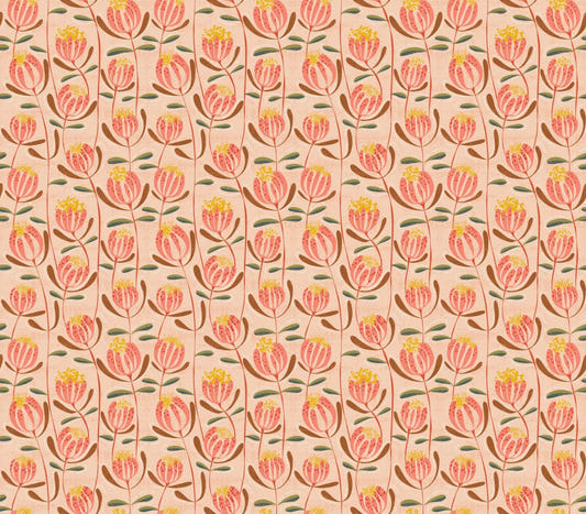 Peachy Skandi Floral Wallpaper