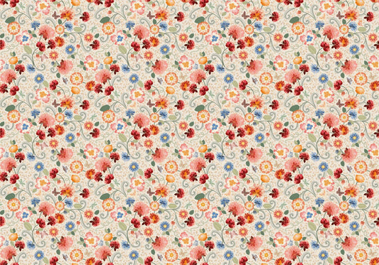 Ornate Floral Mosaic Wallpaper