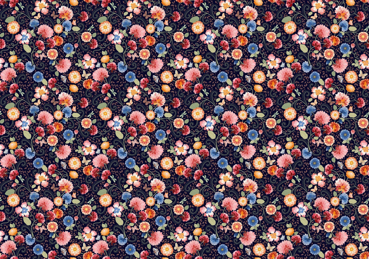 Blue Haven Flower Wallpaper in your room — zoomed