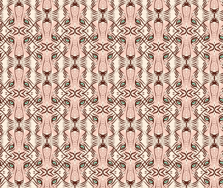 Feline Gaze Whimsical Wallpaper in your room — zoomed