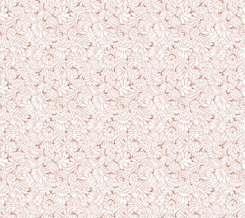 Whimsical Blush Botanical Wallpaper in your room — zoomed