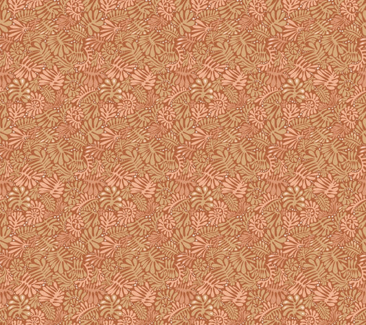 Rustic Matisse leaf wallpaper