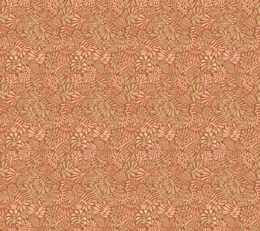 Rustic Matisse leaf wallpaper in your room — zoomed