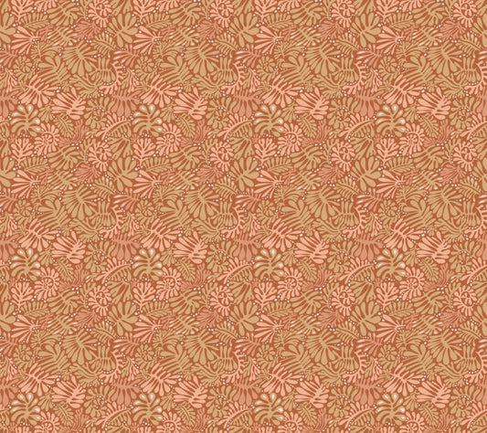 Rustic Matisse leaf wallpaper