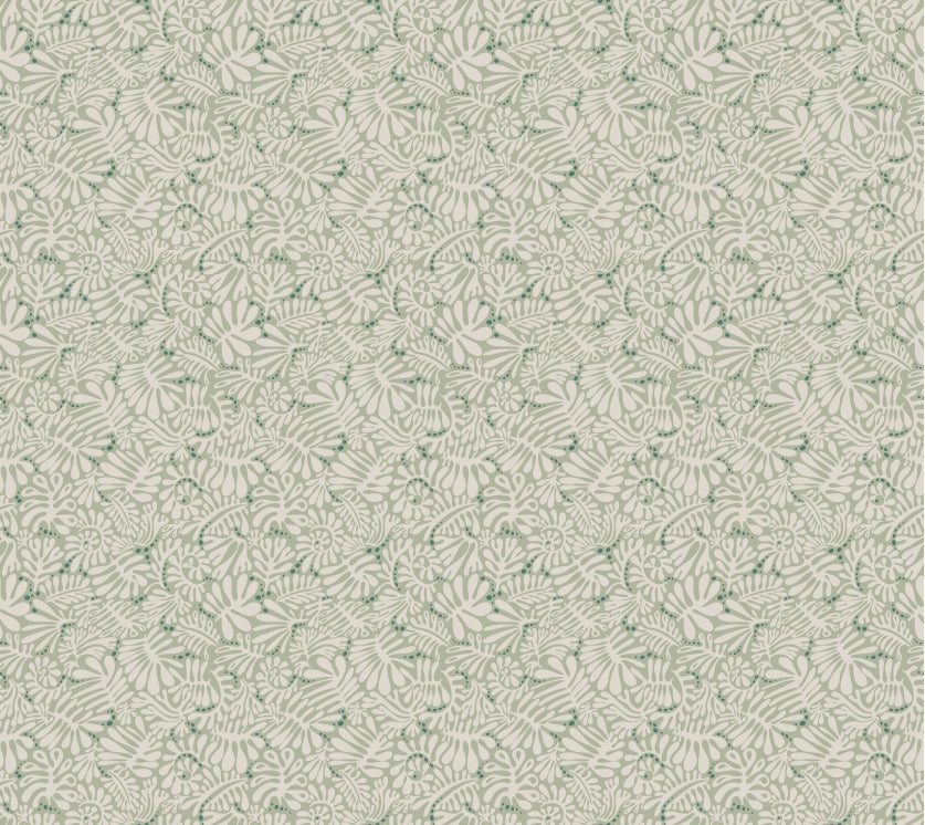 Matisse Leaves Sage Green Wallpaper in your room