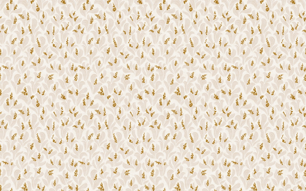Golden Whispers Lily Valley Wallpaper in your room
