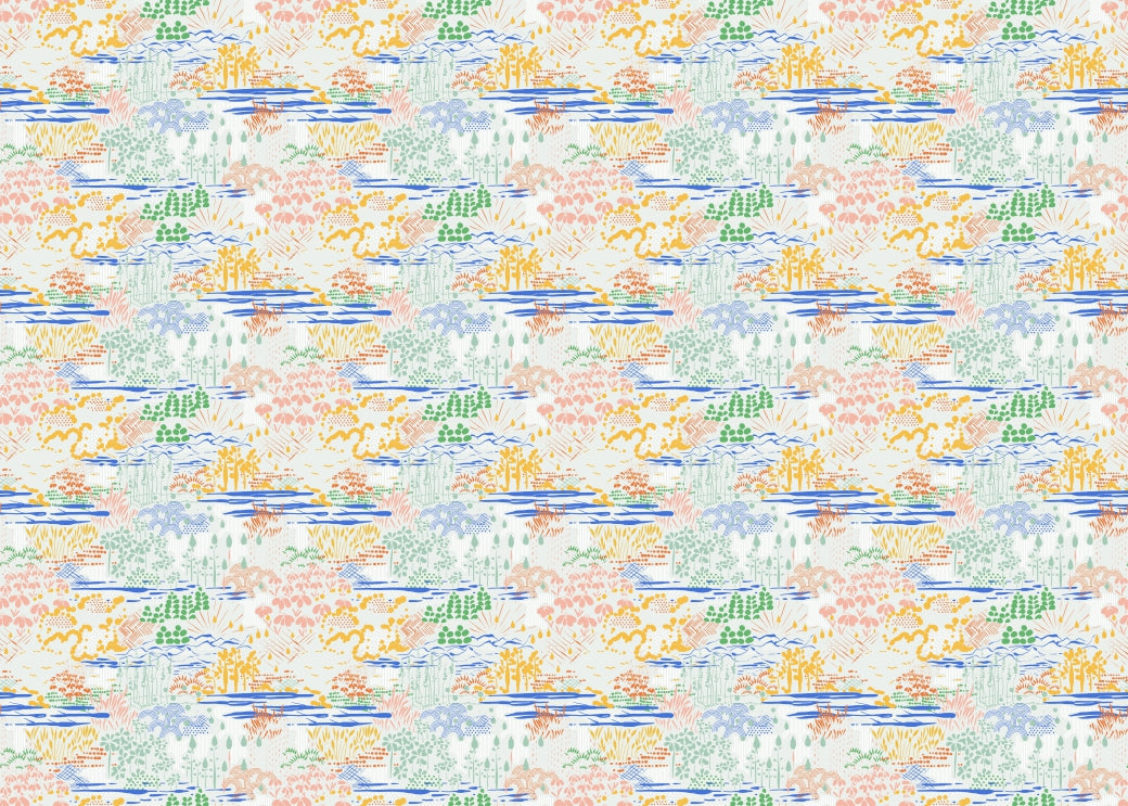 Patterned Landscape Wallpaper