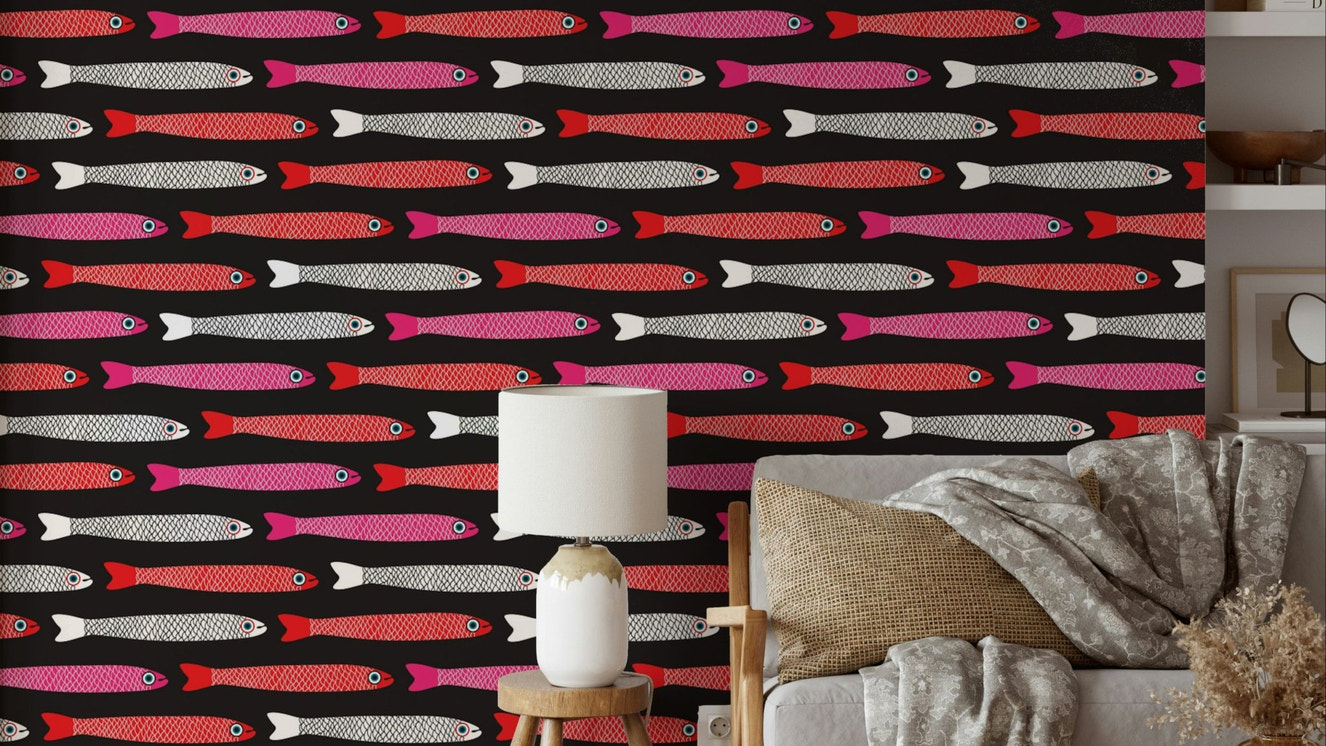 Creative fish wall mural
