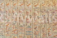 Ancient Glyphs wallpaper mural close-up of carved orange and teal Egyptian hieroglyphs on weathered stone