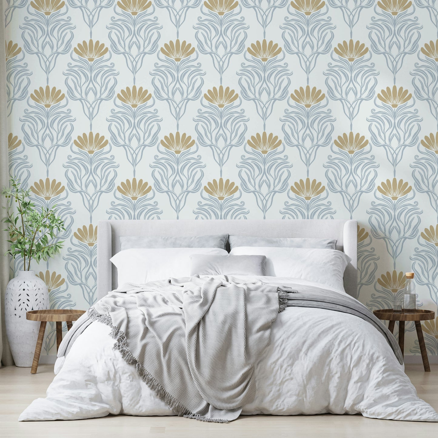 Rustic interior with ancient motif wall design


