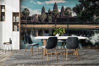 An artistic travel themed mural for home decor.

