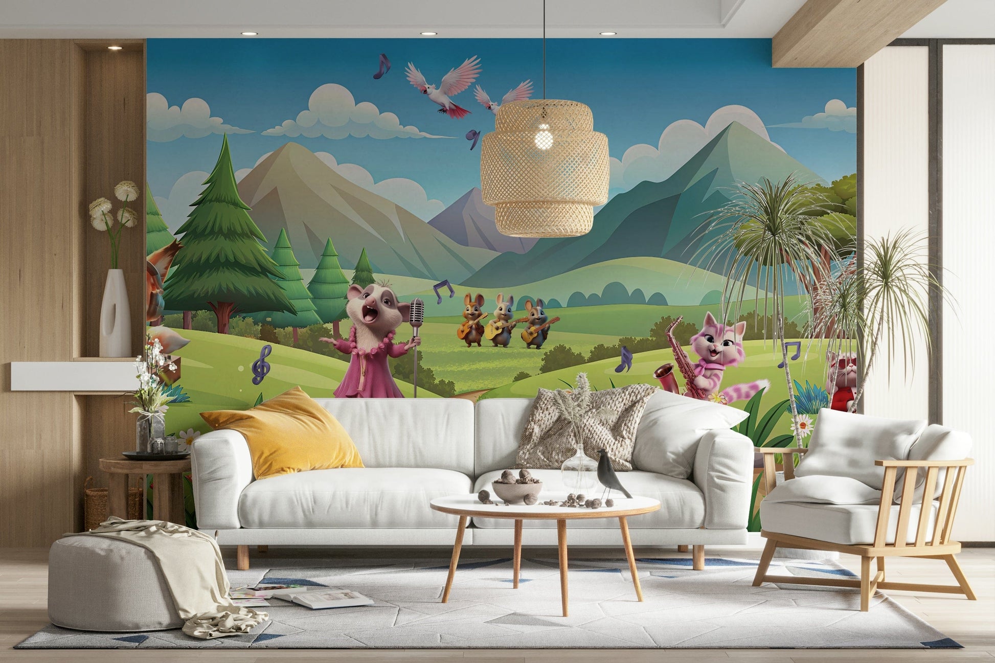 The composition is a fun, whimsical scene.

