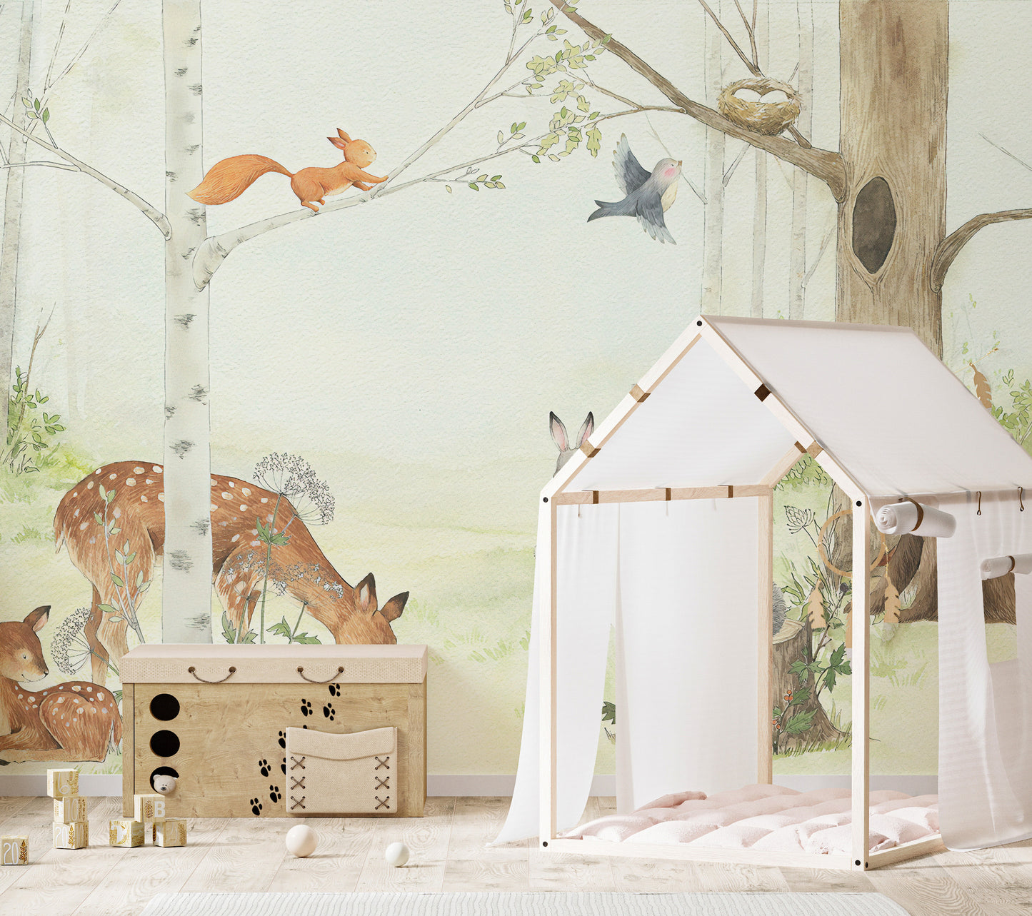 Animals Enjoying Forest Wallpaper Mural - Giffywalls