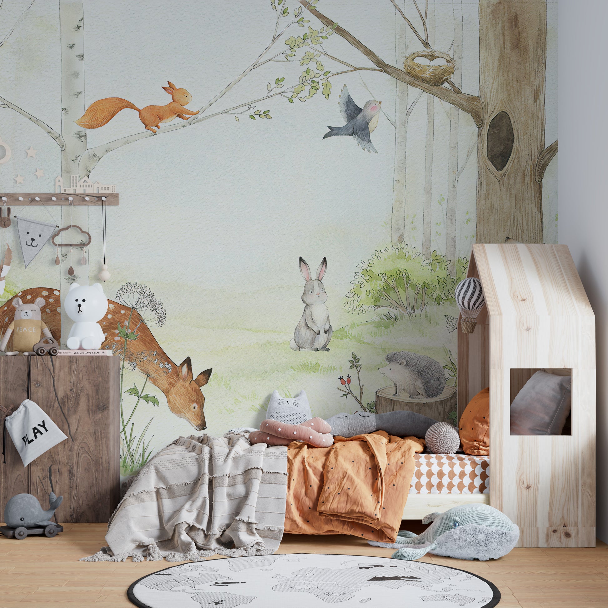 Animals Enjoying Forest Wallpaper Mural - Giffywalls