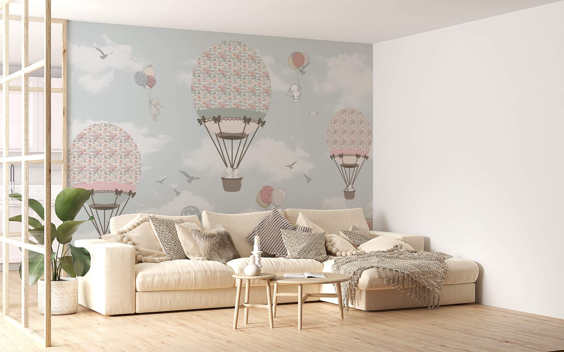 Animated Animals Sky Wallpaper Mural - Giffywalls