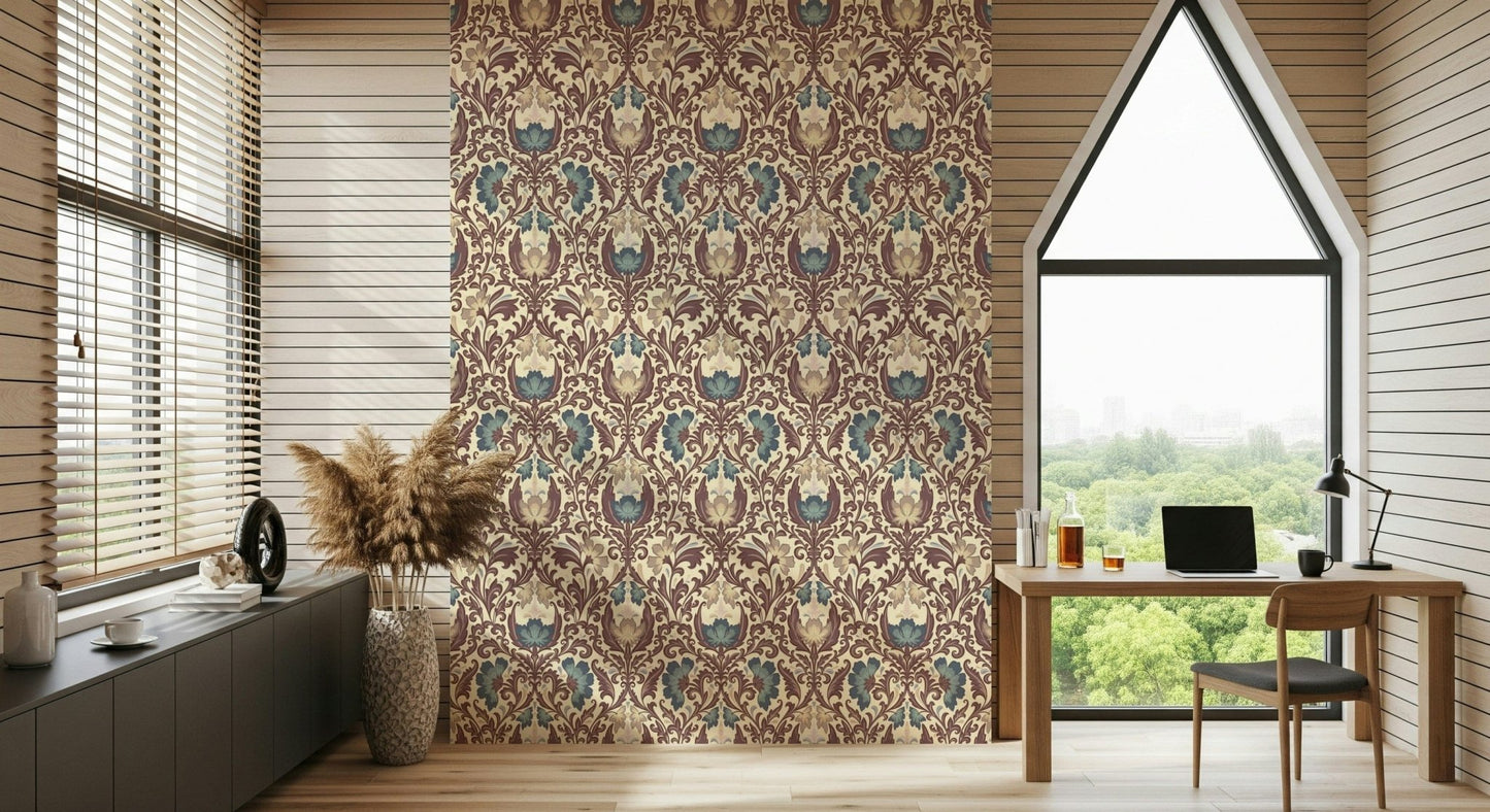 Antique Floral Flourish damask opulent home decor.