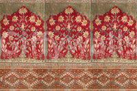 Faded floral wallpaper for a feature wall in a contemporary kitchen diner.