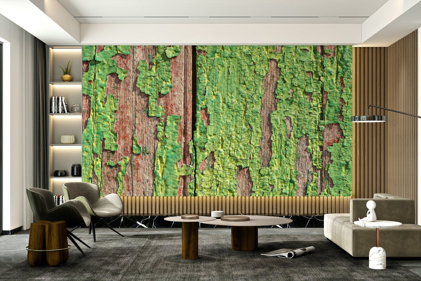 Rustic timber effect wallpaper

