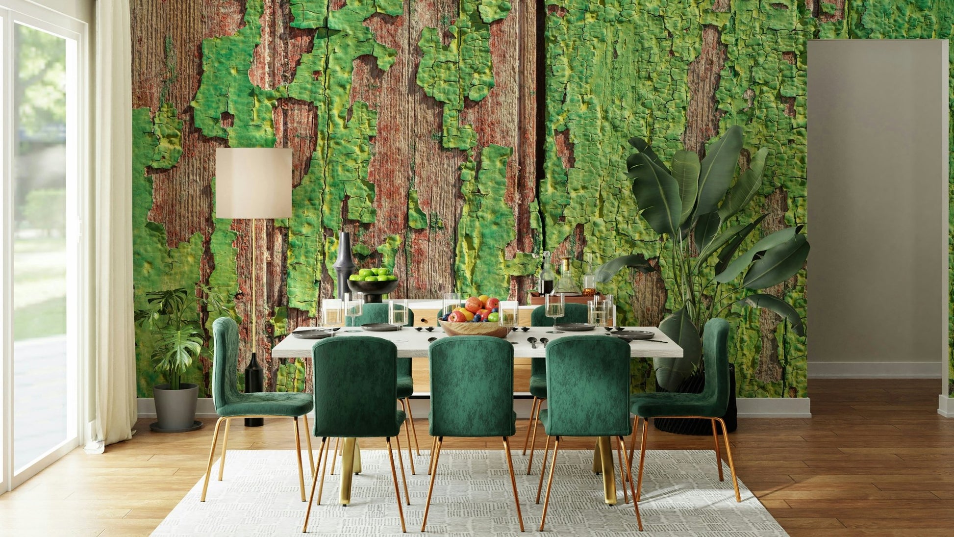 Vintage wooden plank wall mural

