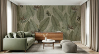 Vintage textile look defines Jungle Life Antique for walls.