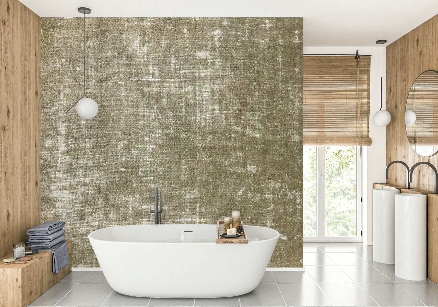 Subtle textile effect wall mural
