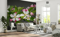 Apple Blossom Charm wall mural with soft pink flower buds.