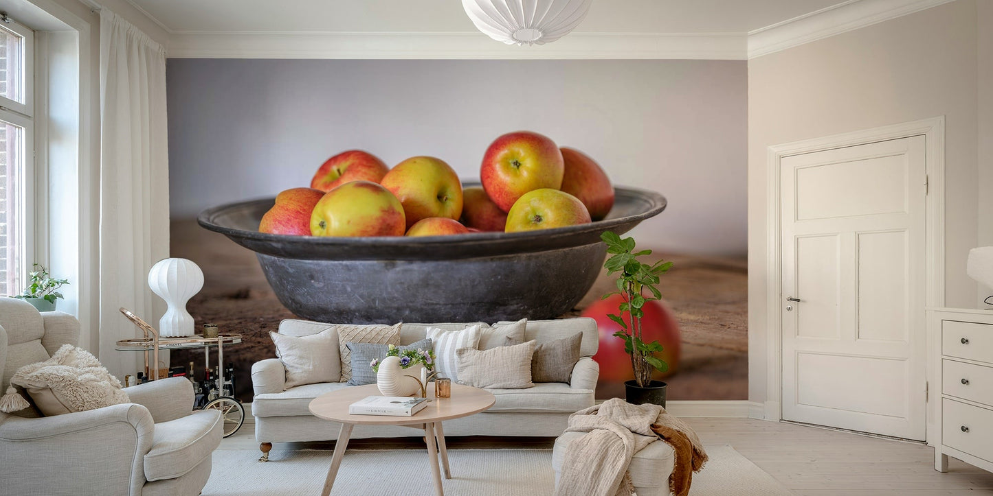 Close-up of apples in a bowl, wall mural design

