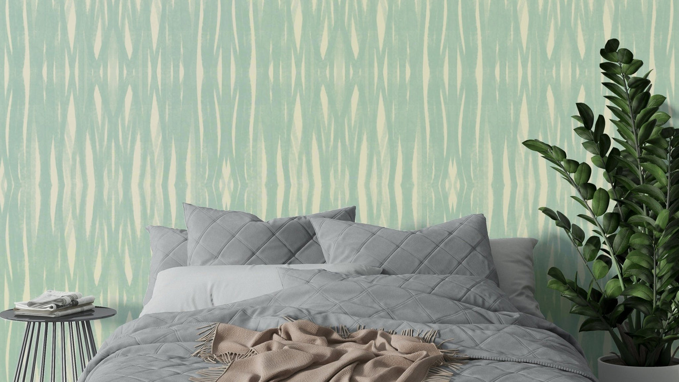 Aqua Flow wallpaper with calming blue water design

