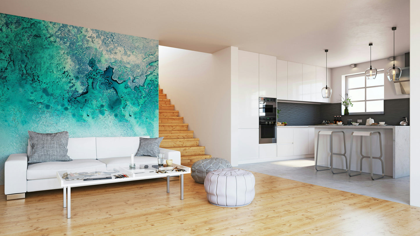 A tranquil subtle water wall mural for your decor.

