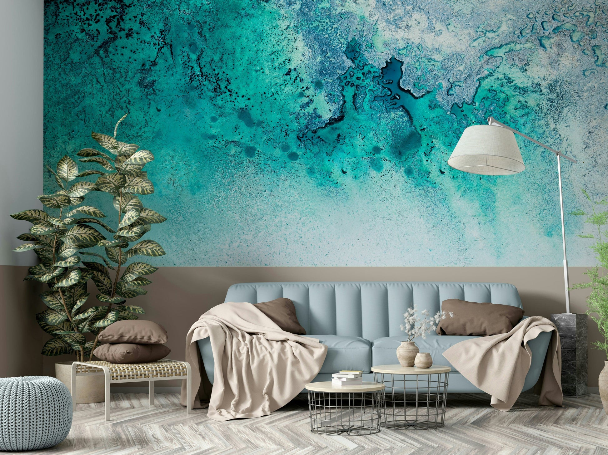A beautiful serene water wallpaper mural for a modern home.

