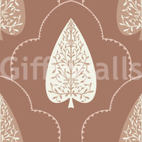Arboreal Nature wallpaper, organic shapes, soothing brown and cream.