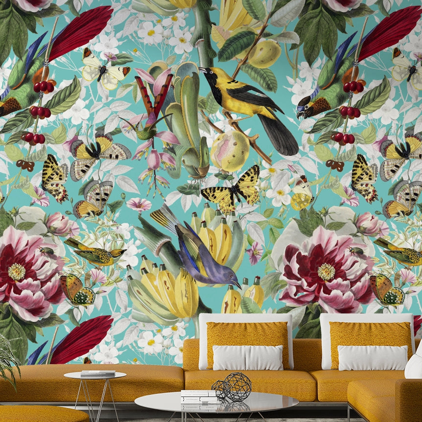 Vibrant birds and blooms for wall decor

