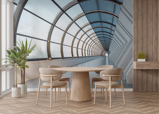 Architectural Glass Tunnel Wallpaper