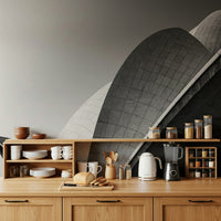 Architectural Petals Wall Mural — artistic blend of flowers and architectural elements.