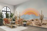 Arizona dawn mural with glowing orange hues

