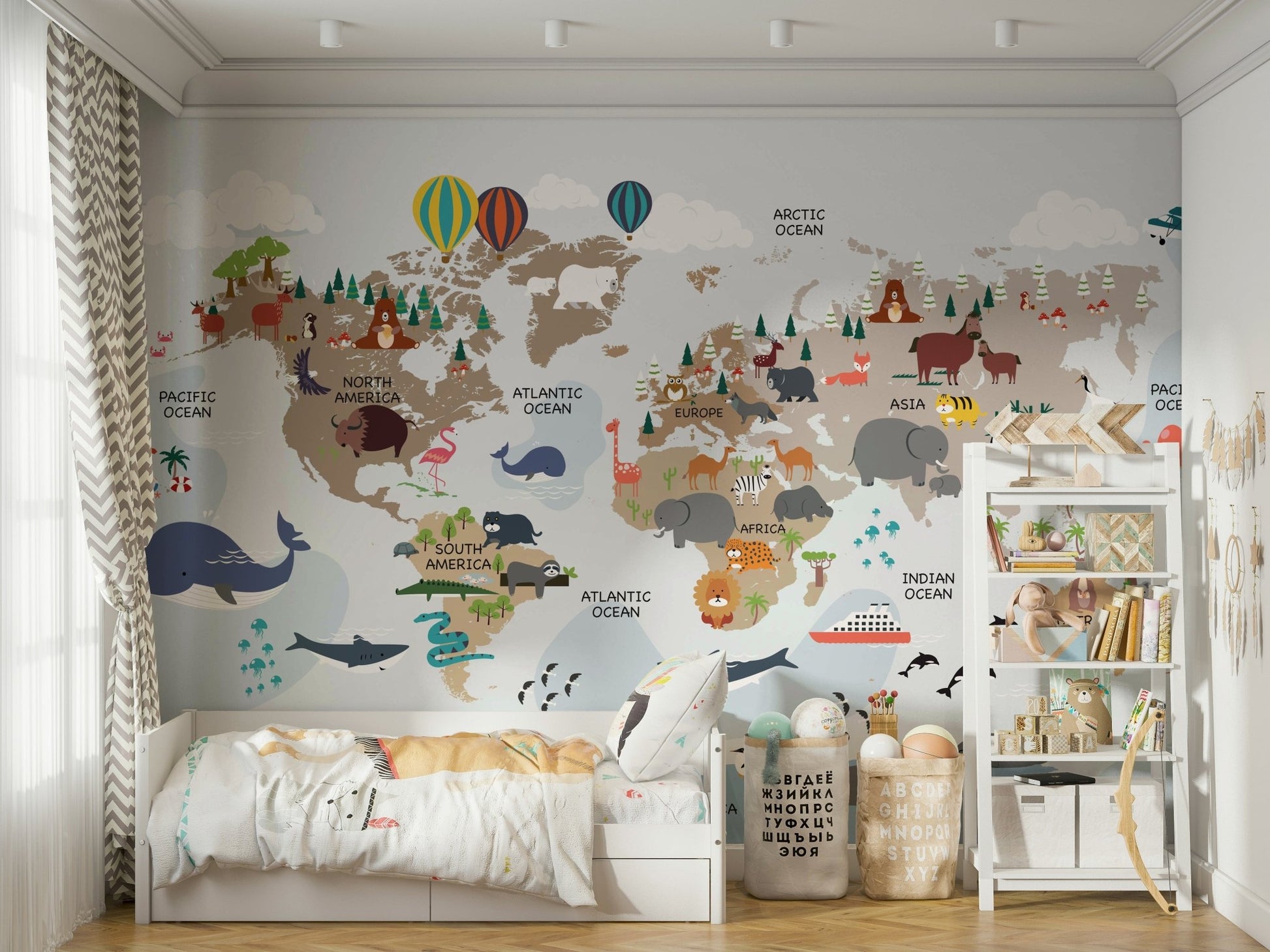 Educational wildlife wall mural

