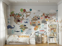Educational wildlife wall mural

