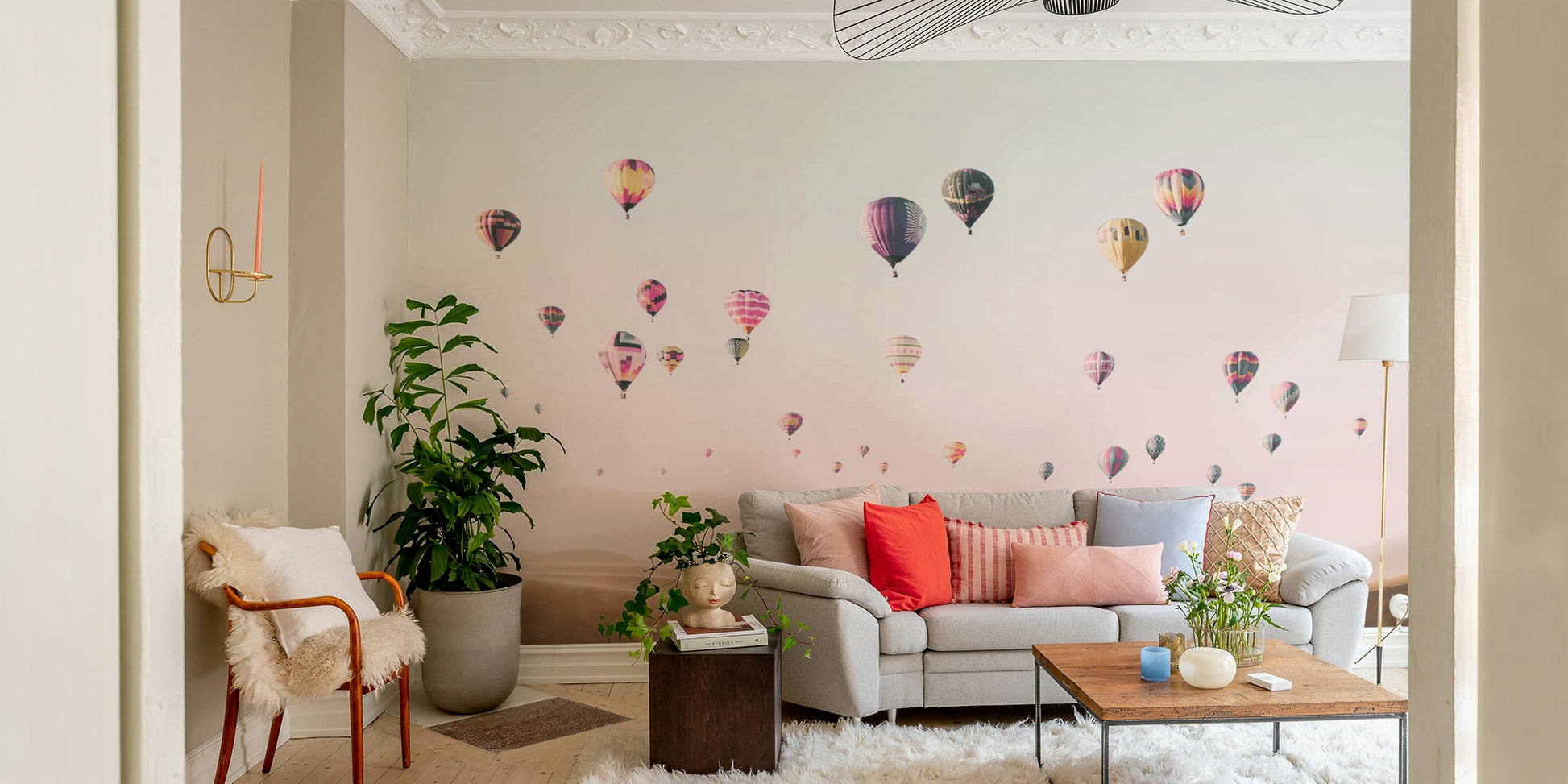 Cultural world tour mural for creative spaces

