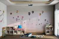 Around the World wall mural with global landmarks

