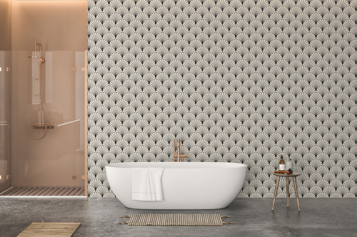 Black and white elegant arch wallpaper design
