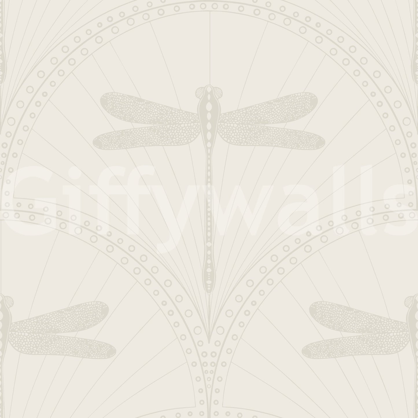 Stylish Art Deco dragonfly wallpaper for a sophisticated space

