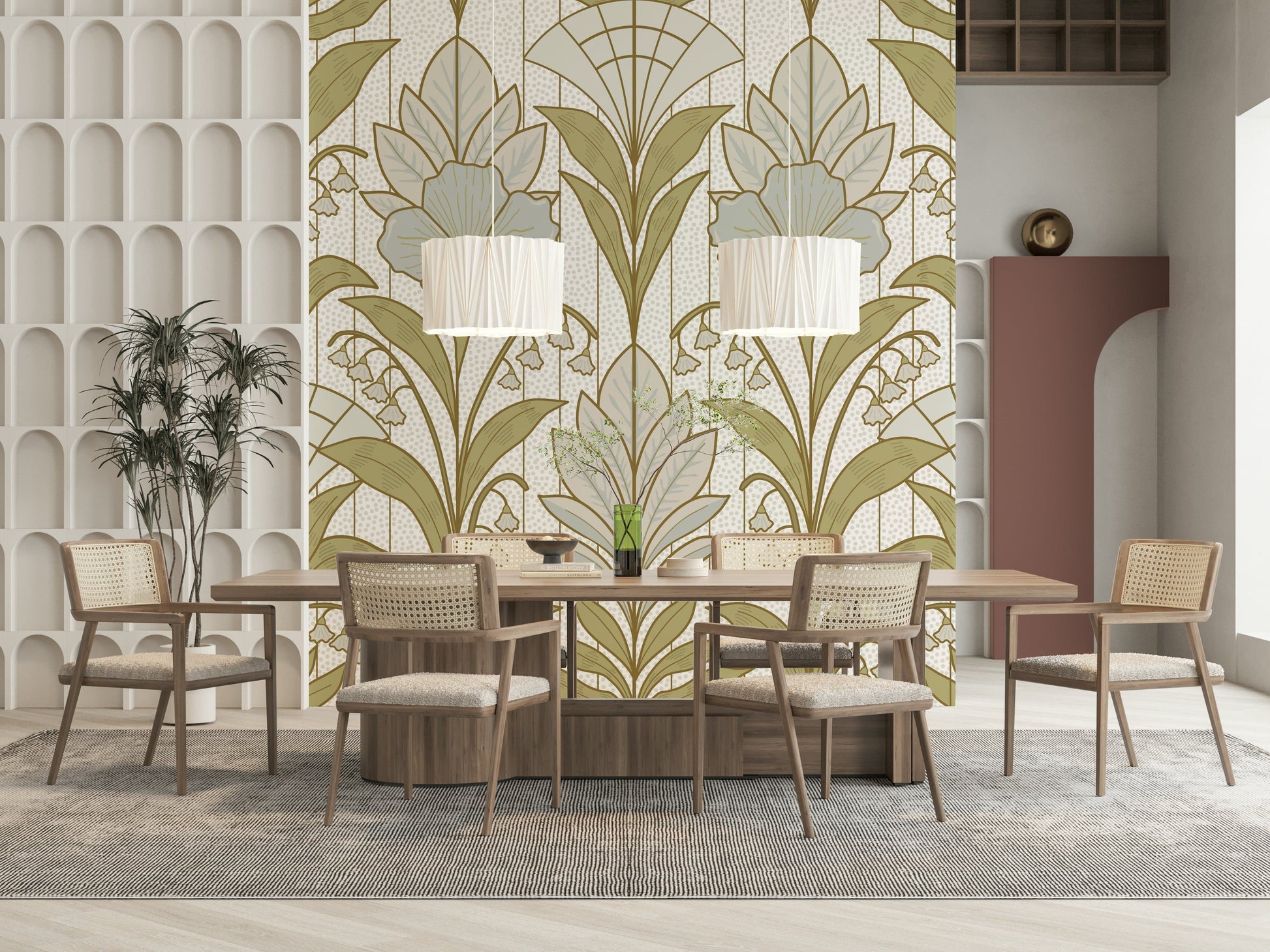 An artistic nature inspired mural for home decor.