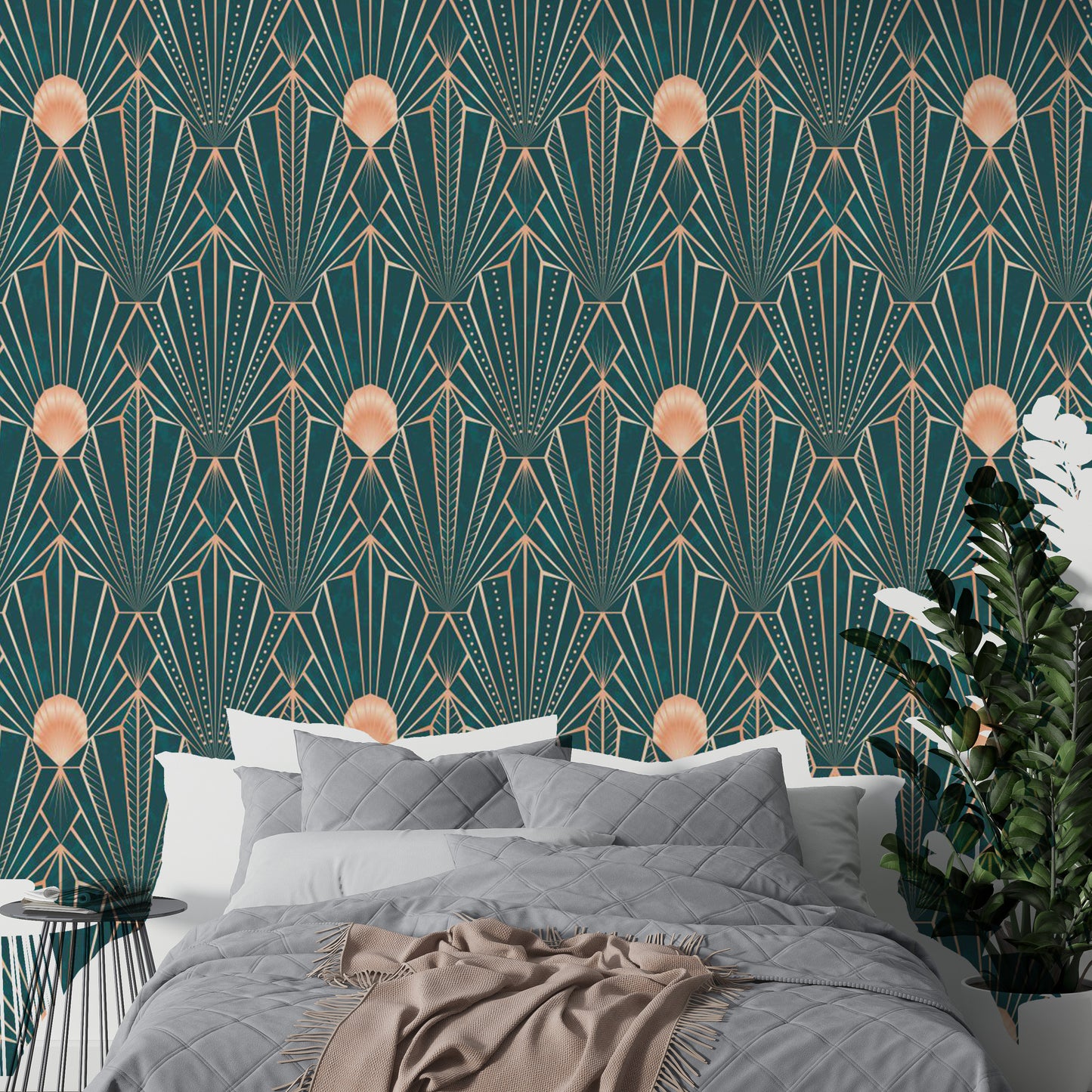 Art Deco Teal & Rose Gold Geometric - The New Twenties